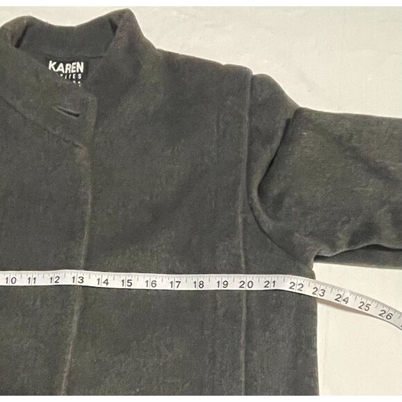 Karen Petites Gray Wool Cashmere Blend Long Coat Women’s Size 10P USA Made - Picture 14 of 14